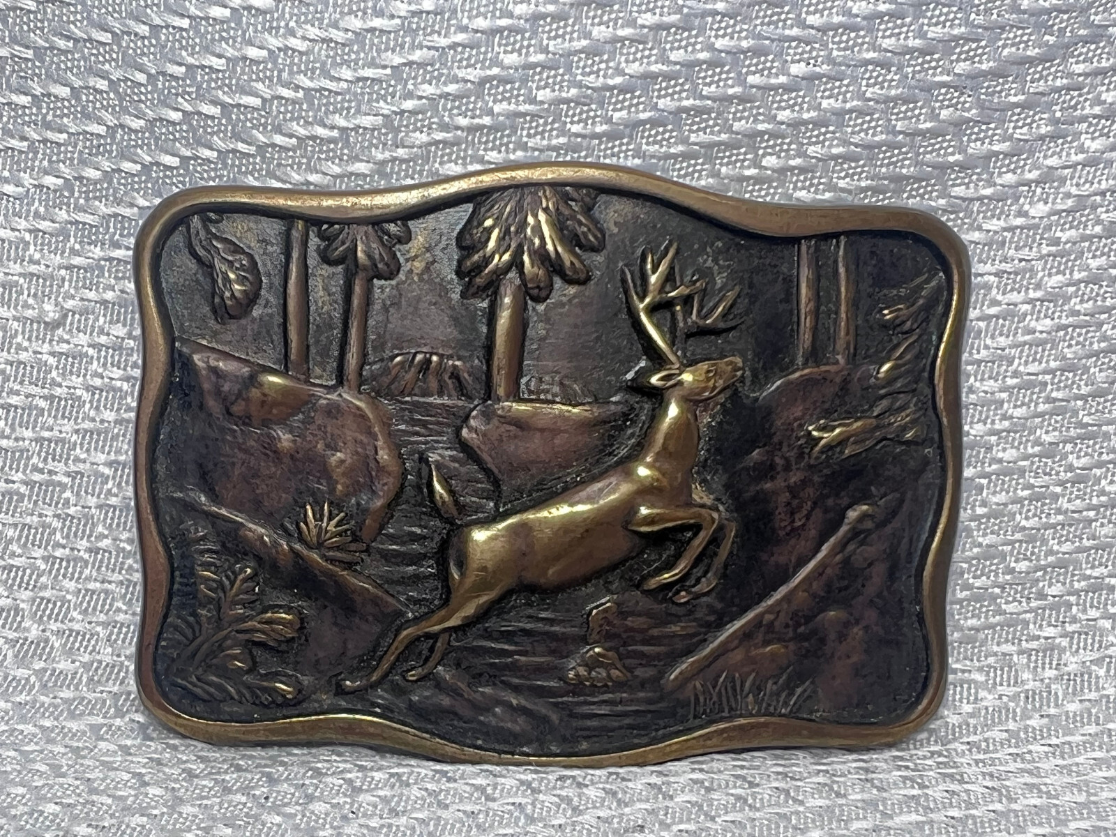 Vtg Outdoorsman Hunter Animal Themed Belt Buckle Lot Of 3 Deer Steer & Horse