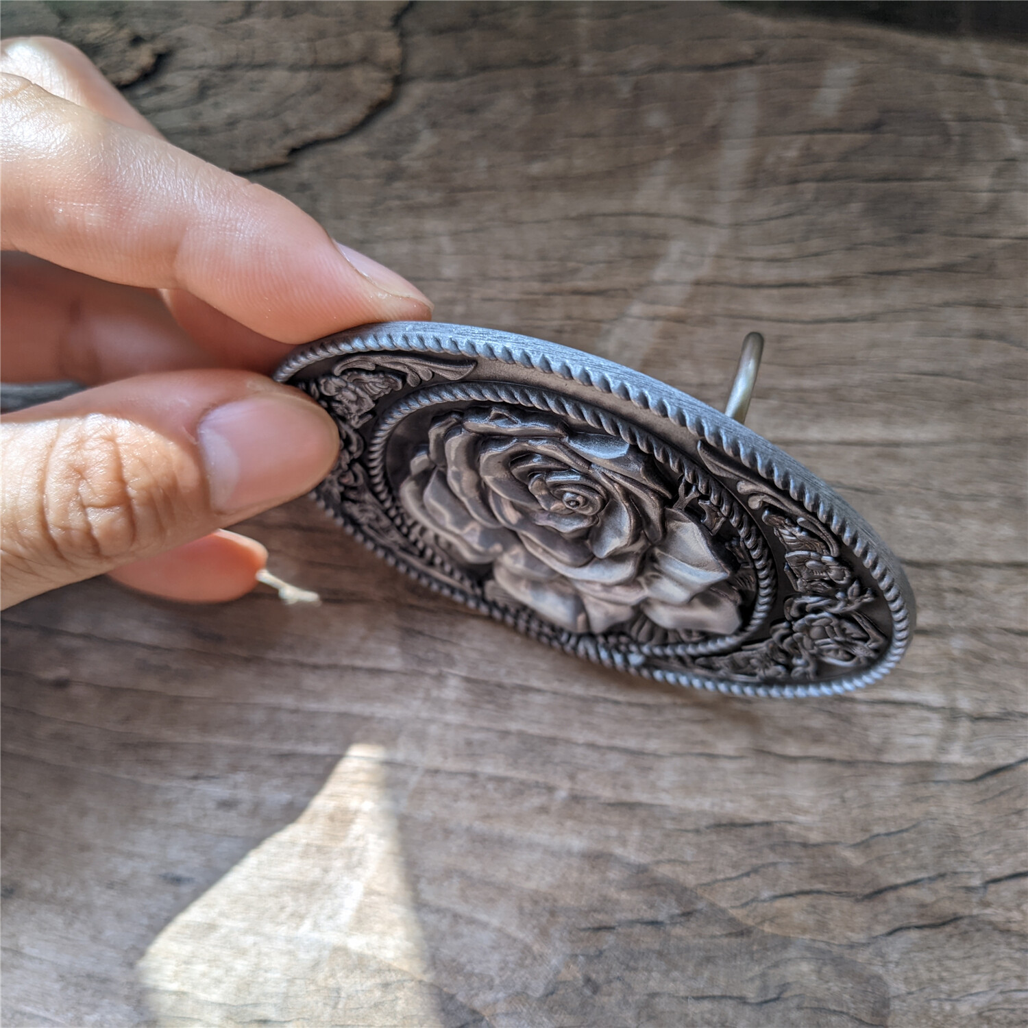 Copper Rose Belt Buckle – Western Cowboys Belt Buckle – Mens Womens Belt Buckle