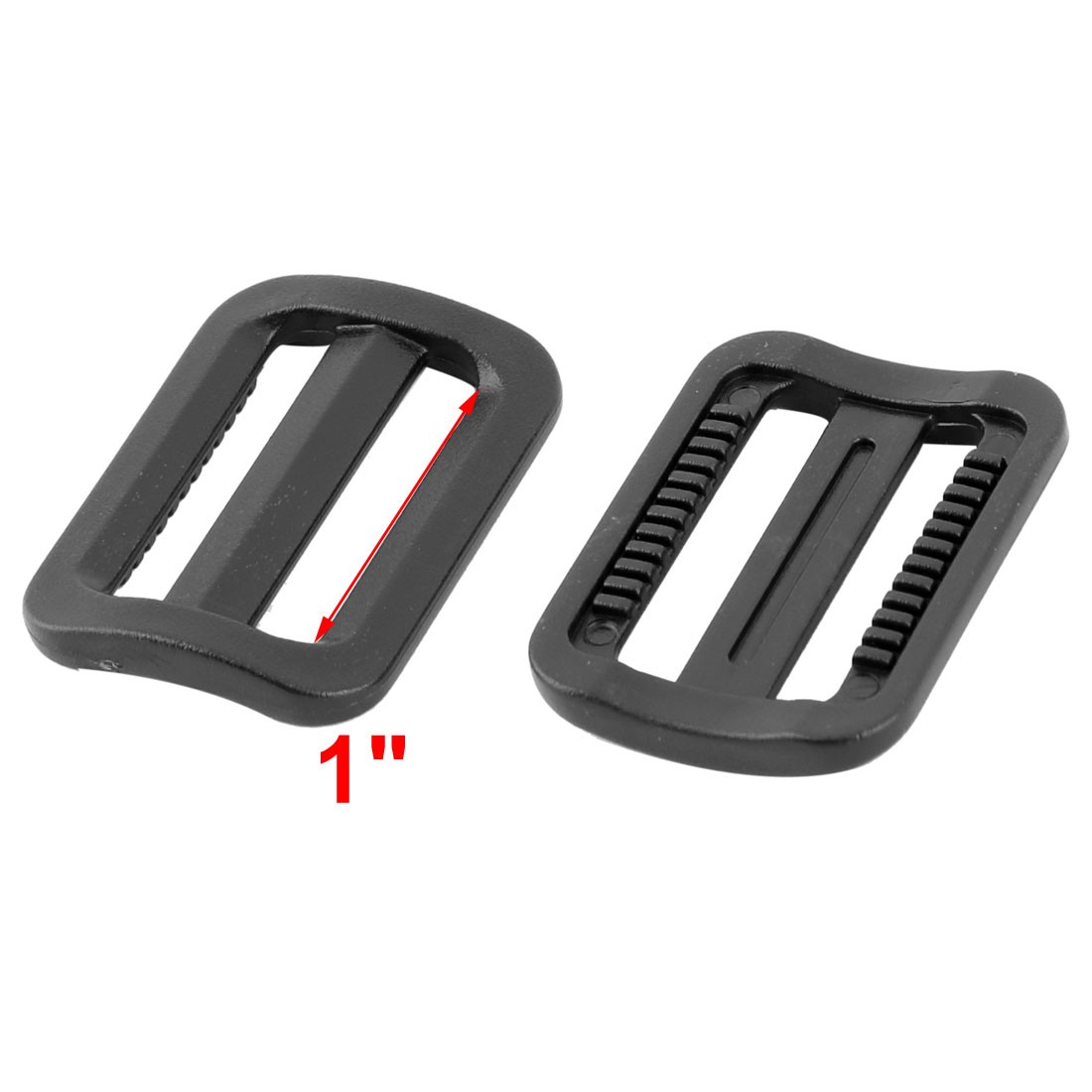 Travel Plastic Adjustable Backpack Glide Buckle Black 25mm Strap Width 18pcs