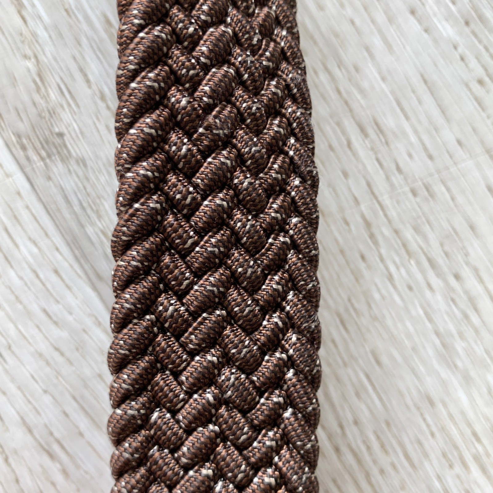Men&rsquo;s/Unisex Brown Woven Stretch Belt with Silver Buckle Sz 34