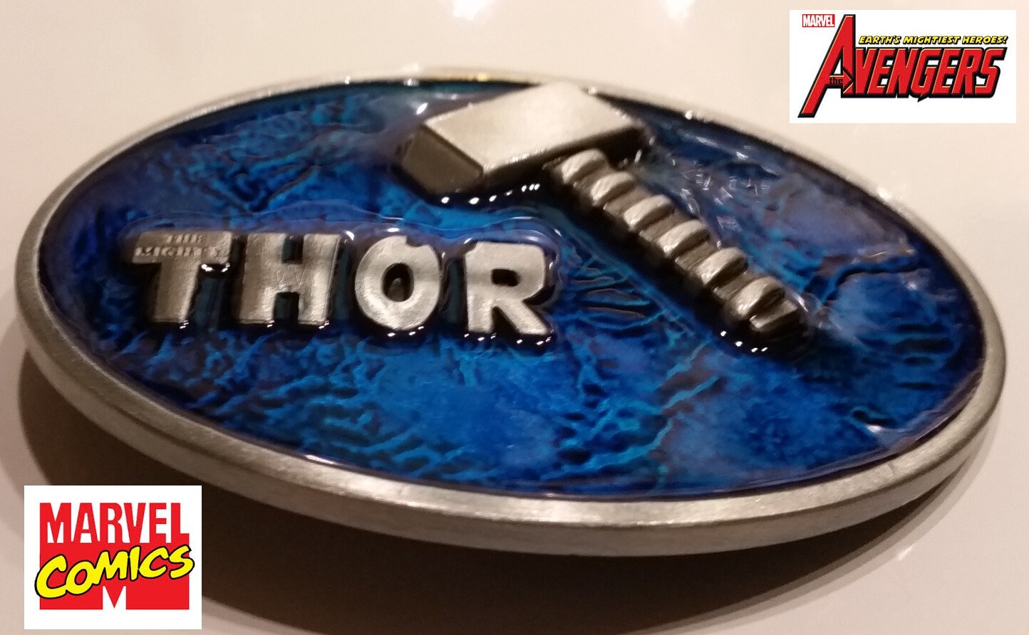 mighty THOR belt buckle full metal AVENGERS Ragnarok cosplay 3.5×2.6 inch