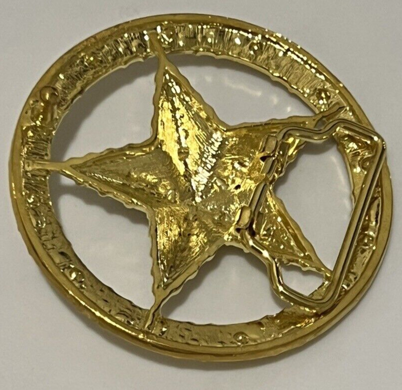 Star Belt Buckle Gold Sparkly Pentagram Emo Skater Wicca Gothic Punk Texas