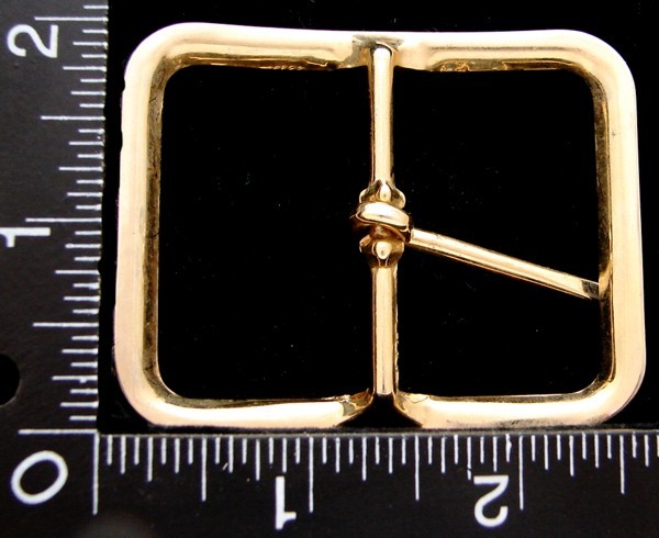 LL26102 VINTAGE ***RECTANGULAR SHAPE*** GOLDTONE TONGUE TYPE BELT BUCKLE