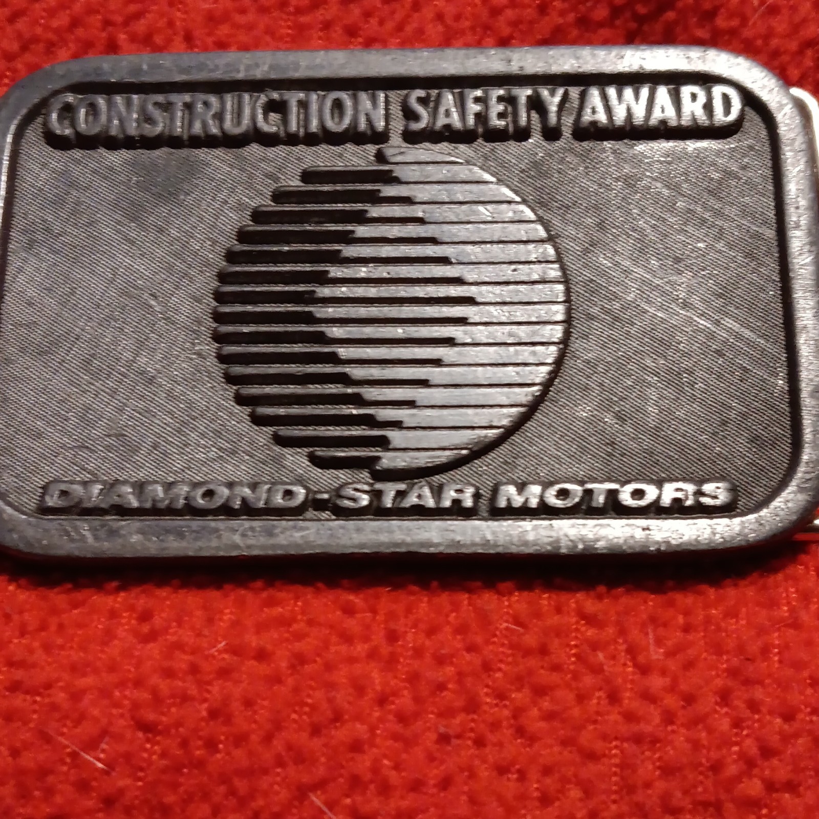 Diamond-Star Motors Construction Safety Award Belt Buckle Silver 1.5in