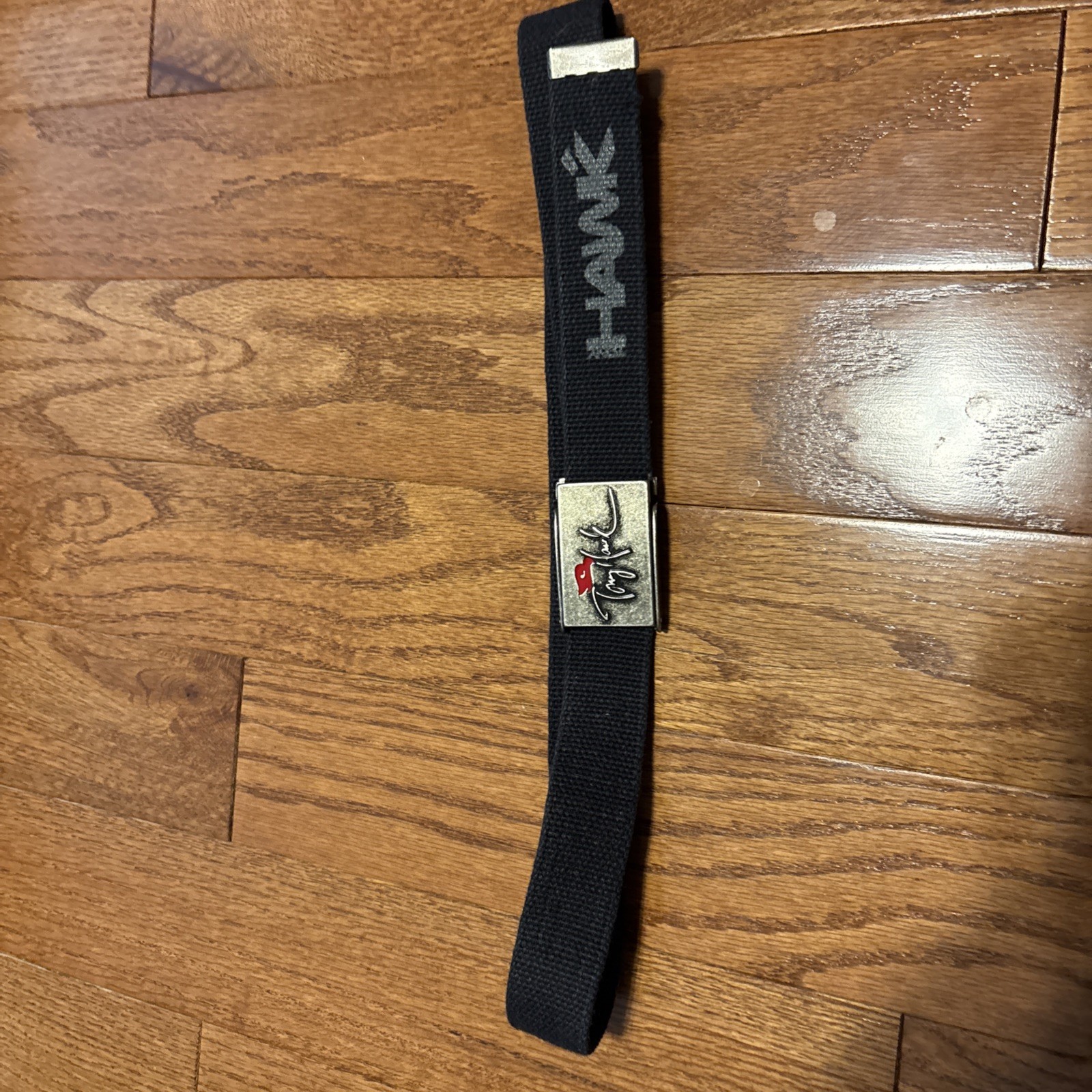 Vintage Tony Hawk Black 36&Prime; Web Belt Metal Buckle Red Hawk Skateboarding