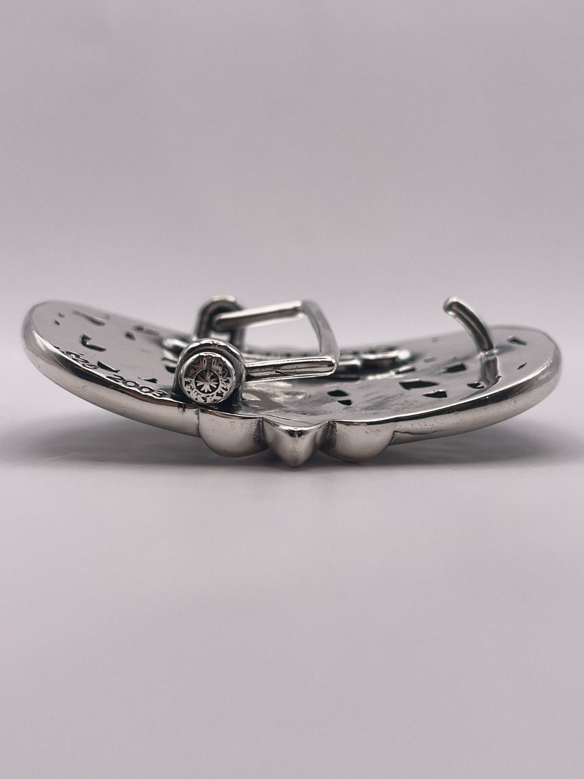 Gothic Cross Belt Buckle Silver Tone Ornate Oval Biker 3.9oz【BBKRO】