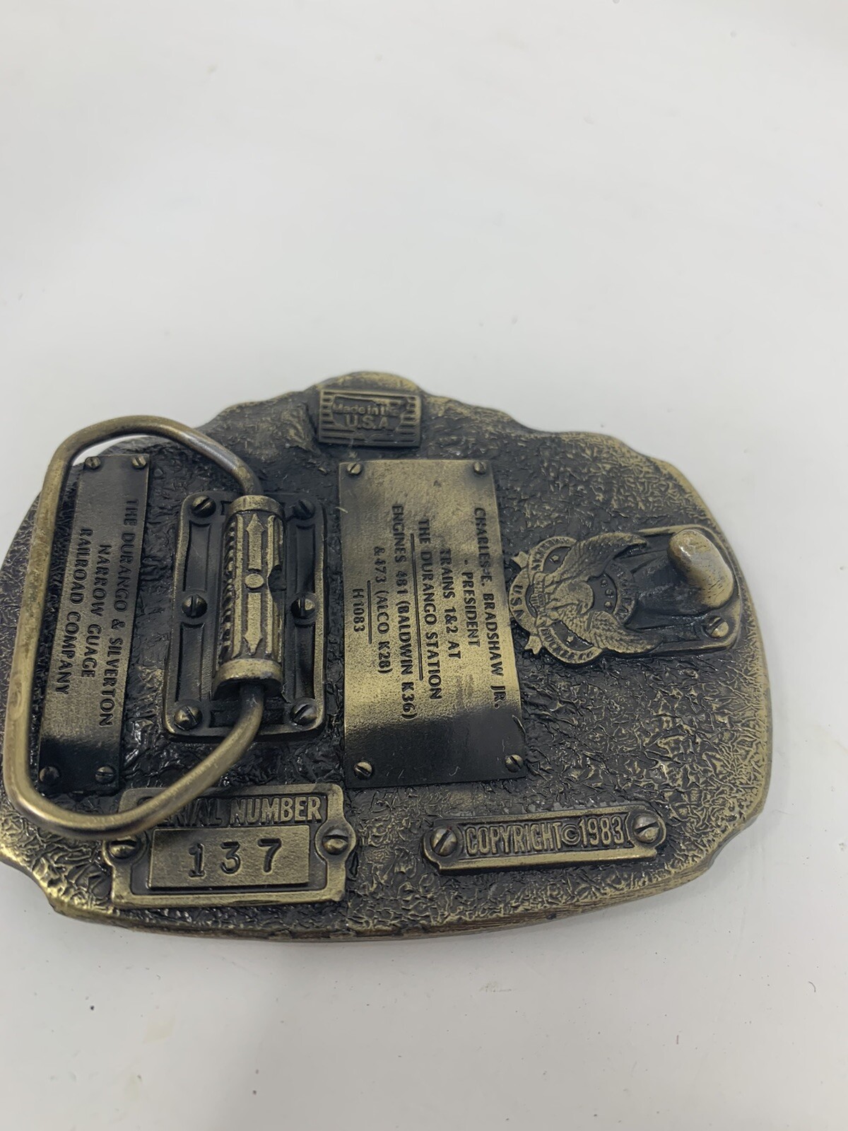 D&SNG Made in USA Durango and Silverton Narrow Gauge Railroad Train Belt Buckle