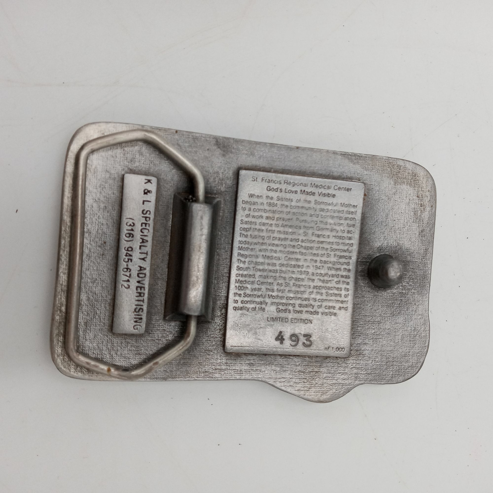 Gods Love Made Visible Belt Buckle Wichita Kansas St Francis Regional Medical