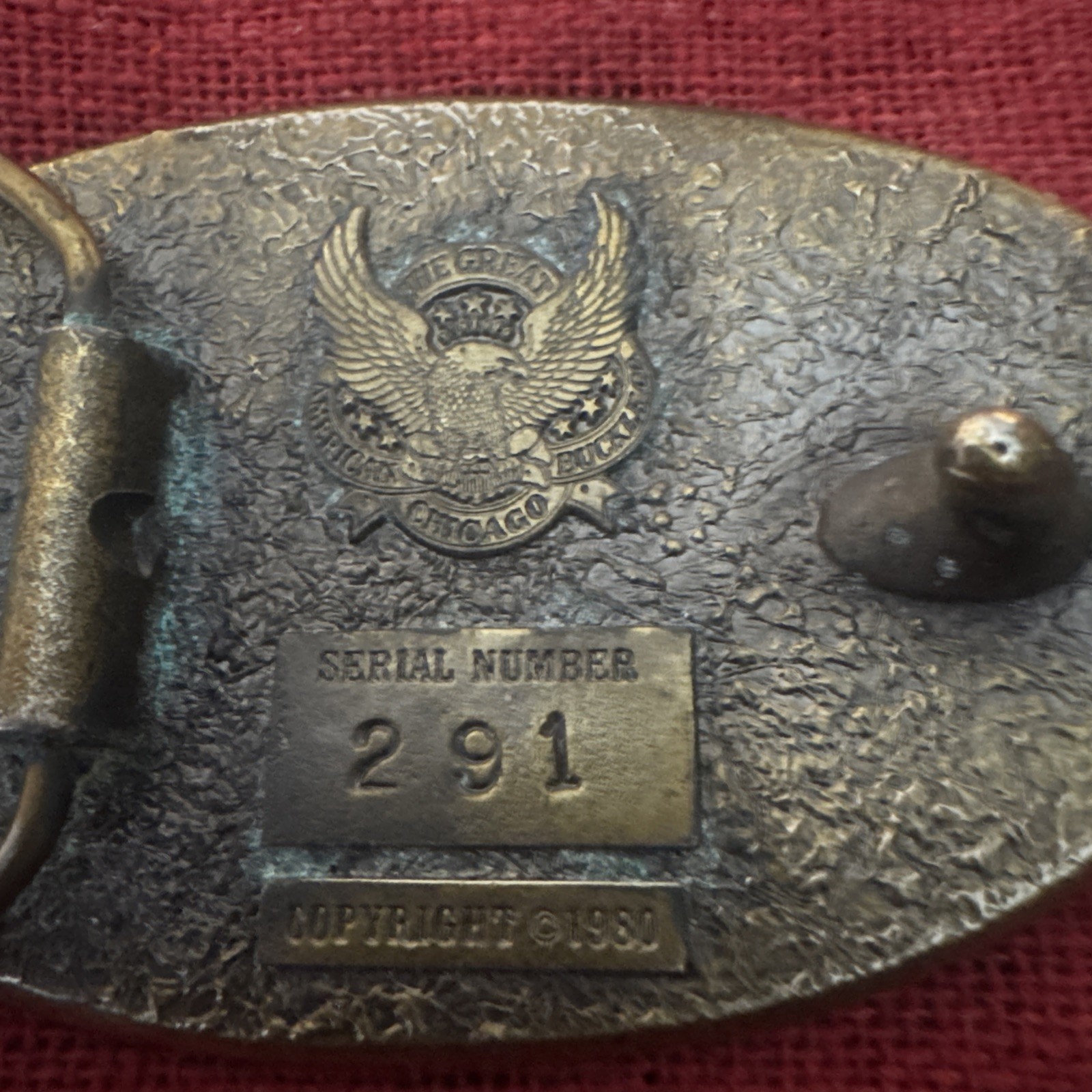 Vintage 1980 Great American Buckle Co. Oil Derrick Belt Buckle Serial #291