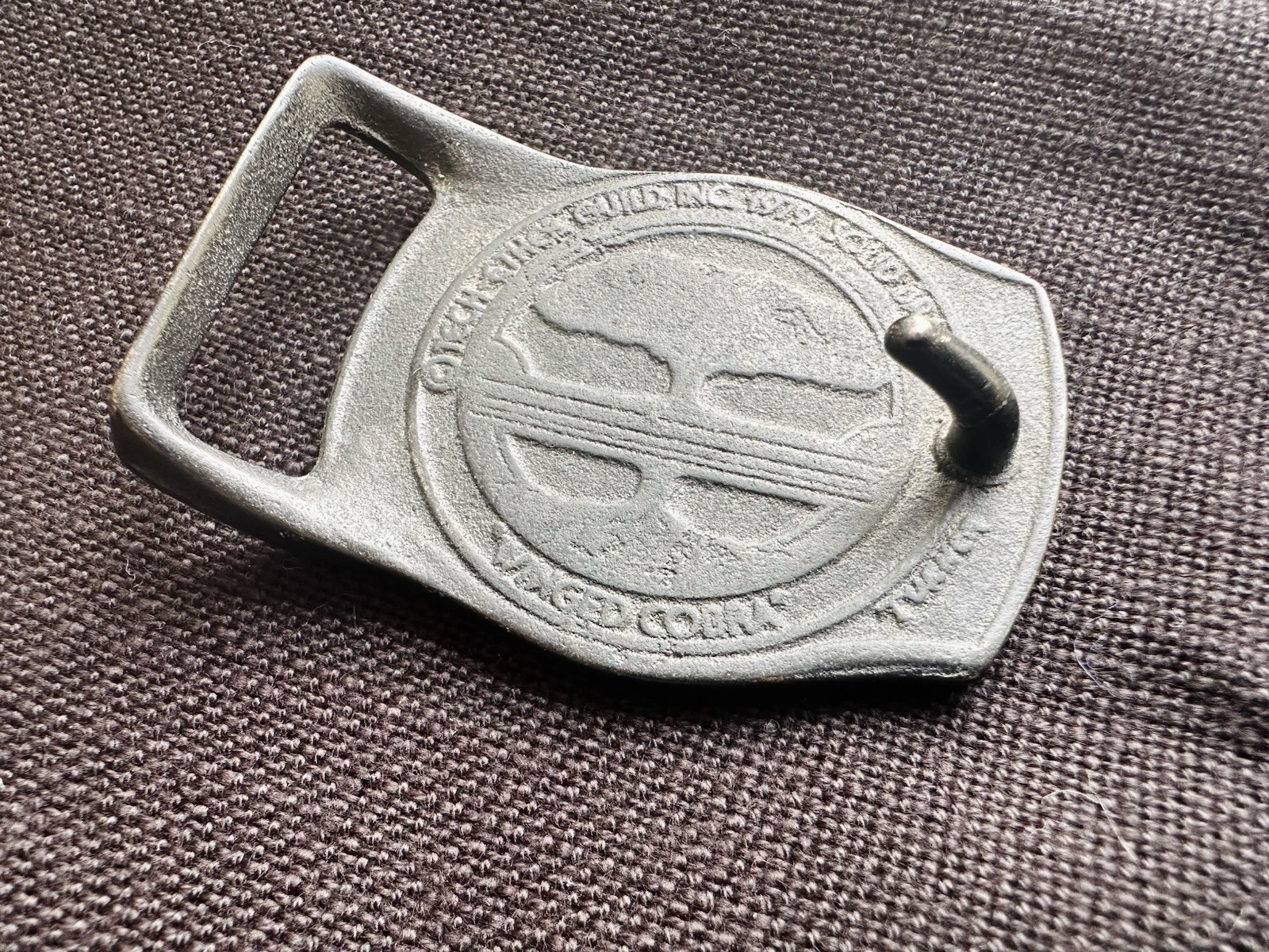 Vintage Winged Cobra Brass Belt Buckle Gold/Black Rectangular 1.5&Prime; Tech-Ether