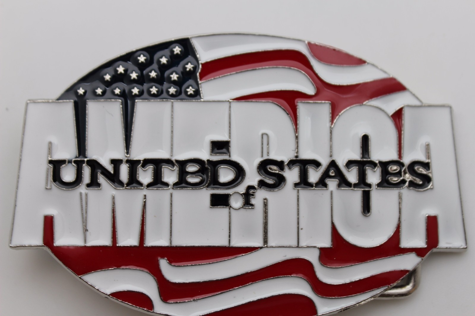 Men Women Silver Metal Buckle Fashion United States Of America Flag USA 4th July