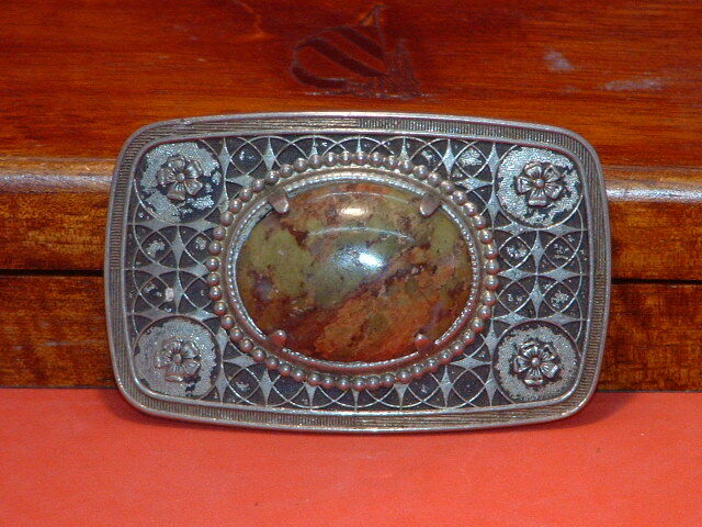 Pre-Owned Marble Stone Belt Buckle