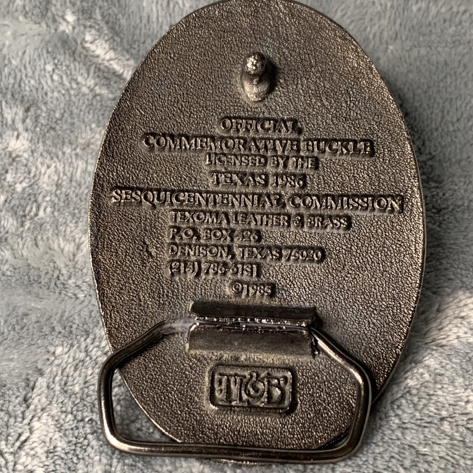 VINTAGE Texas Belt Buckle Sesquicentennial Celebration With Eagle Leather Works