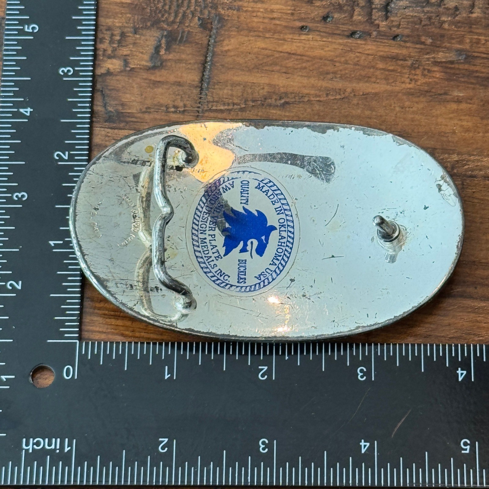 Western Longhorn Bull Belt Buckle Silver Gold Tone Floral Scroll Oval Cowboy