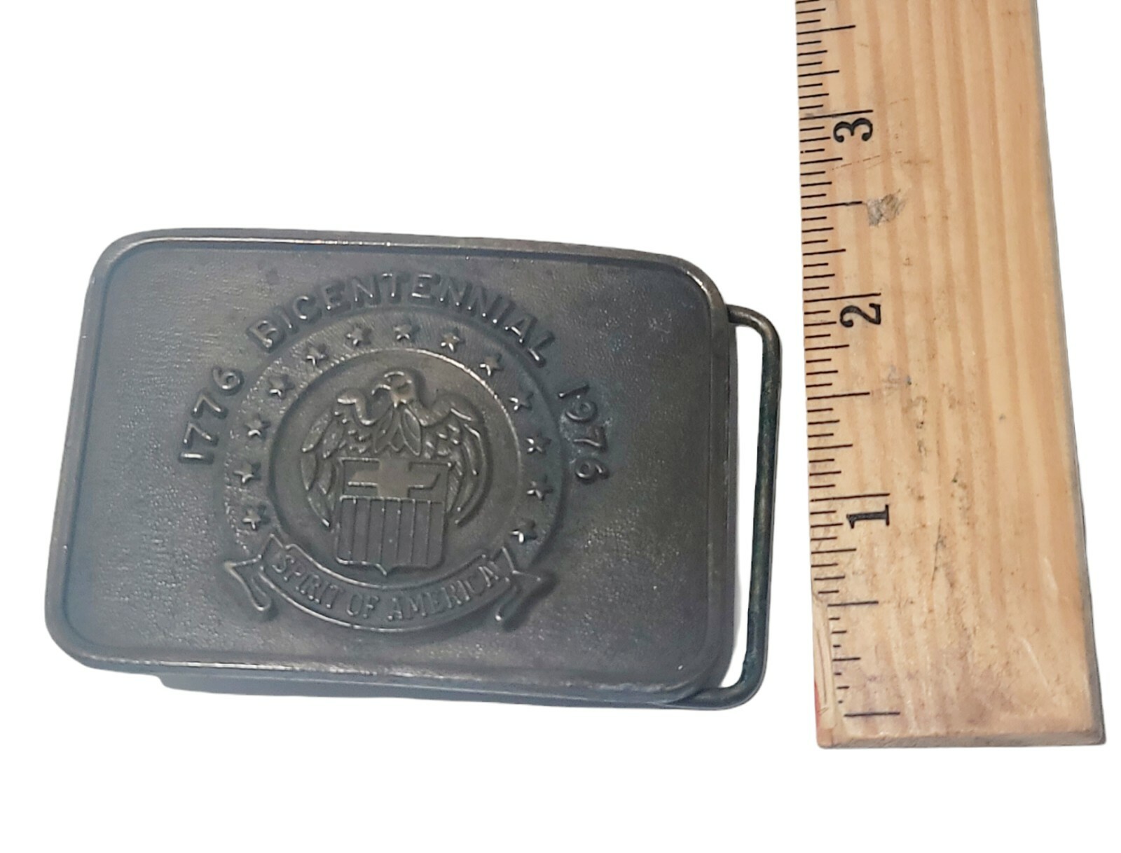 Vintage Collectible 1976 Brass Belt Buckle Eagle Americana Bicentennial