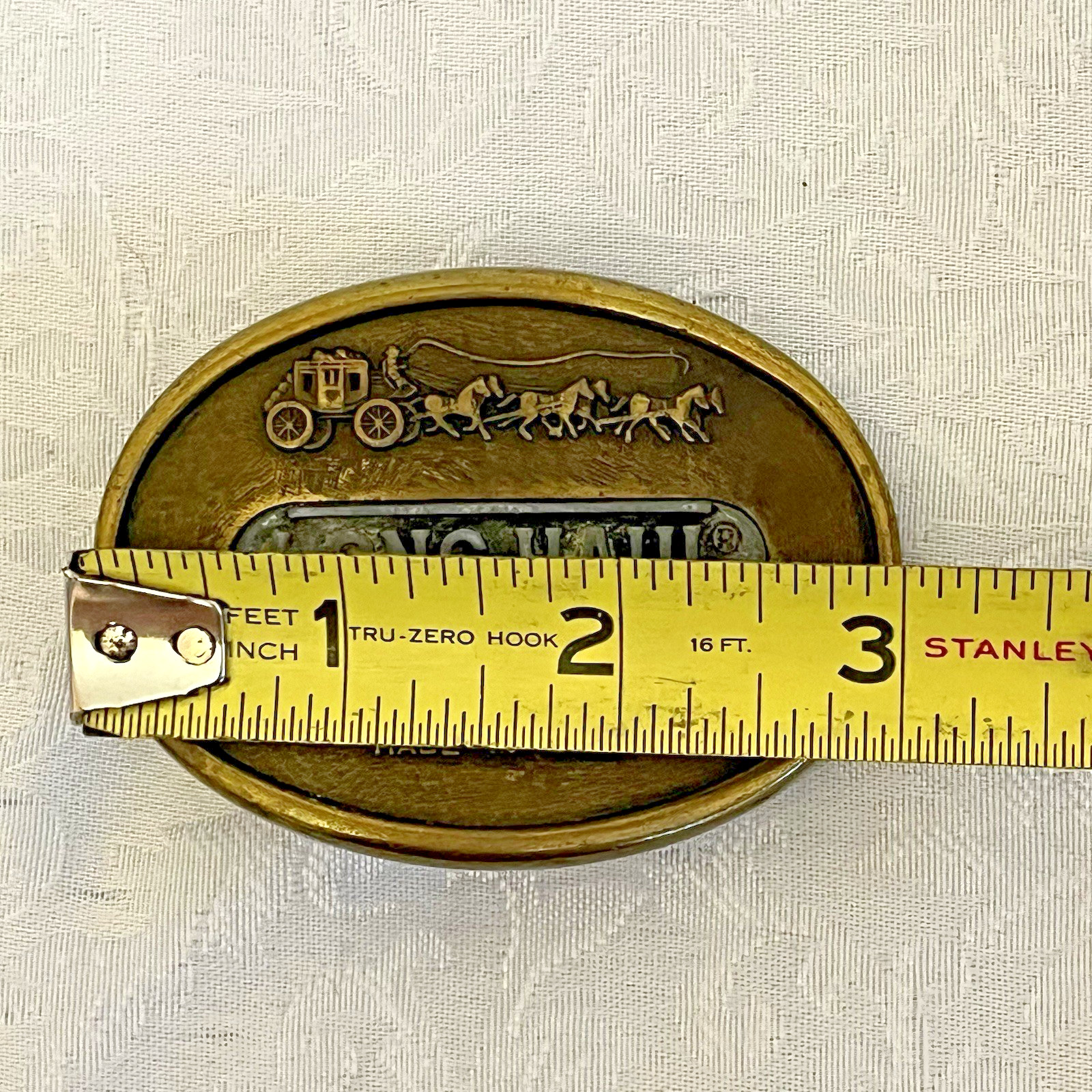 Vintage Long Haul Belt Buckle Bronze Tone Truck Driver USA Stagecoach Western