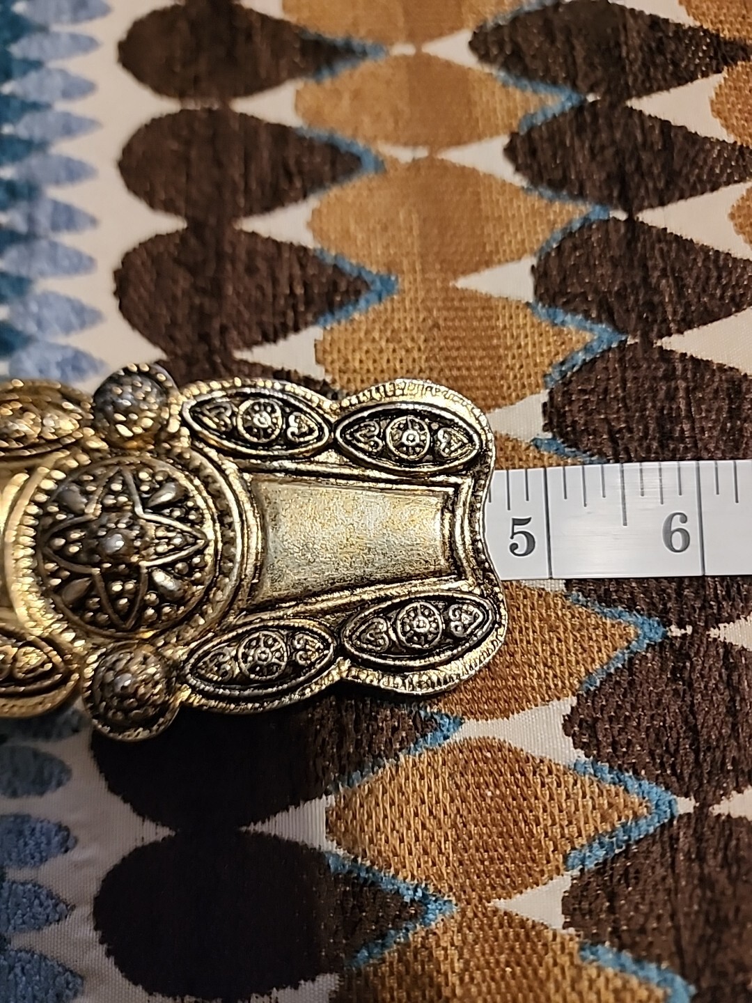 Vintage Gold Tone Buckle Beautiful Details Two Piece Buckle Unisex