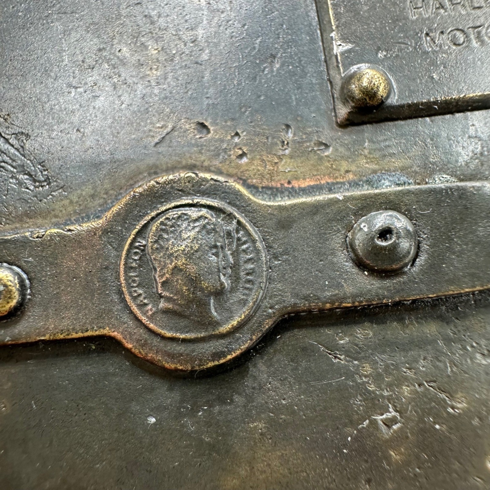 Vintage 1974 Bergamot Brass Works Harley Davidson Freedom Machine Belt Buckle