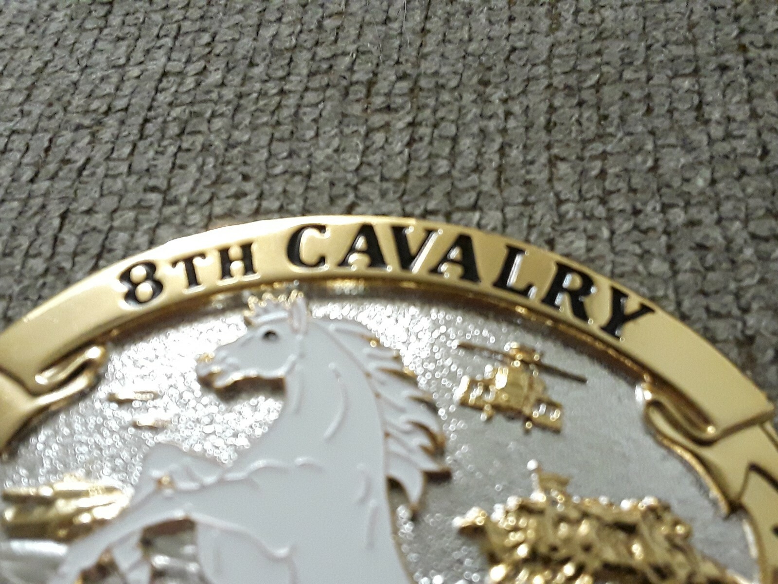 8th Cavalry Honor and Courage Army Solid Brass Belt Buckle (Oval)