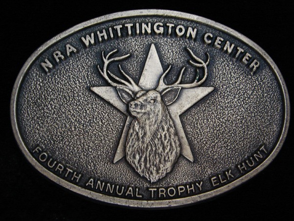 PH09128 GREAT ***NRA*** WHITTINGTON CENTER FOURTH ANNUAL TROPHY ELK HUNT BUCKLE