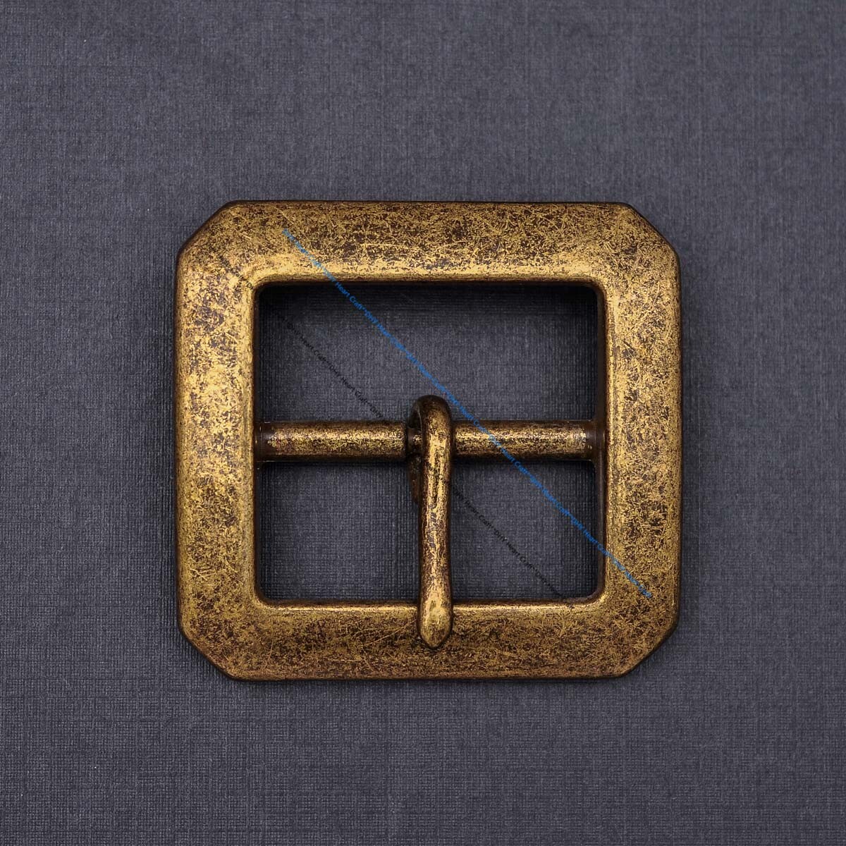 Sturdy Brass Rectangular Center Bar Pin Belt Buckle Replacement Fit 40mm Strap