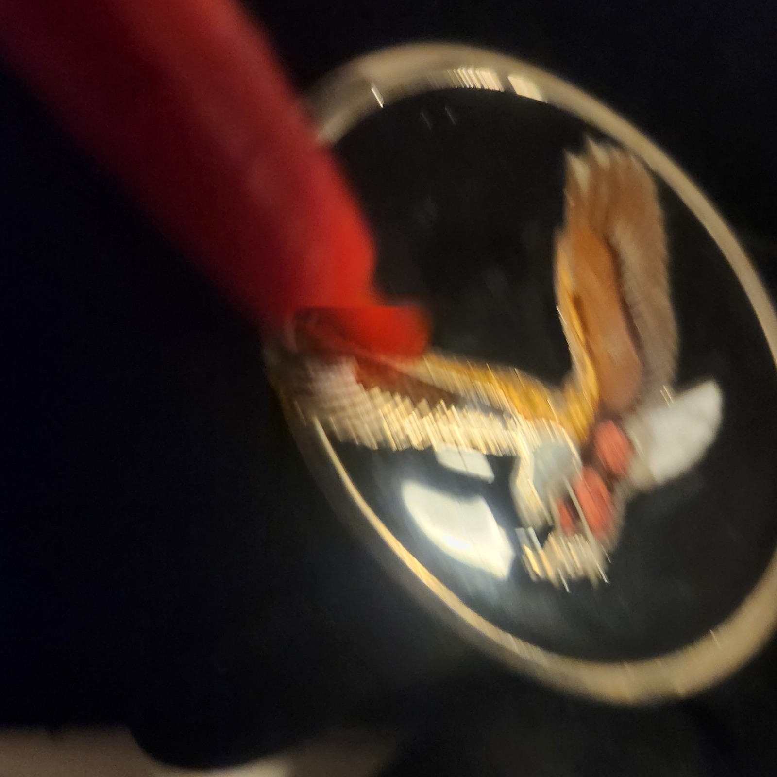 Vintage Soaring Eagle Bolo Black Enamel Silver Tone Oval Western Americana