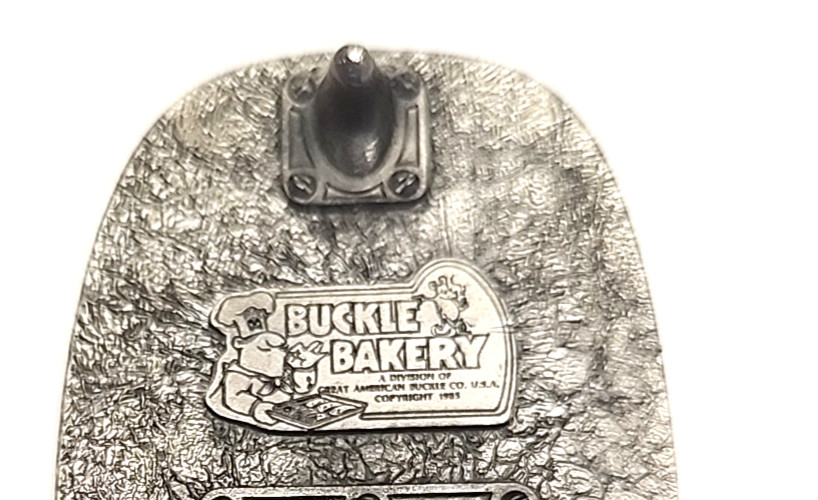 Metal Police Belt Buckle by Buckle Bakery 1988 #1654 Made in USA Serve & Protect