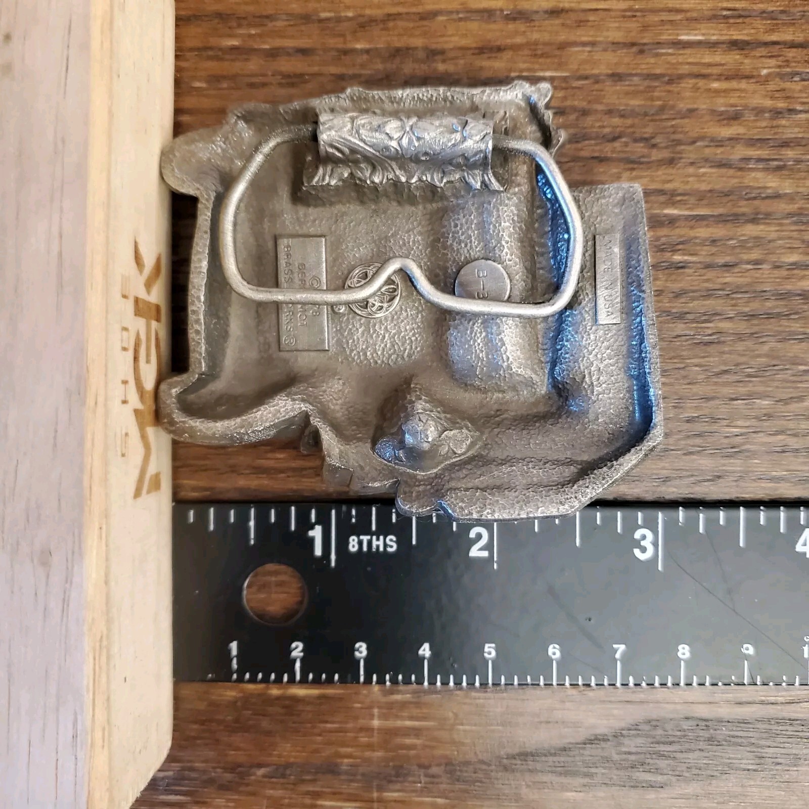VINTAGE SEMI TRUCK DESIGN SILVER TONE BELT BUCKLE – DATED 1978 HEAVY B-38 USA