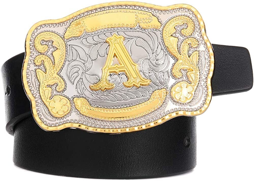 INITIAL (A) BELT BUCKLE LETTER COWBOY WESTERN RODEO TEXAS STAR Hebillas Vaqueras