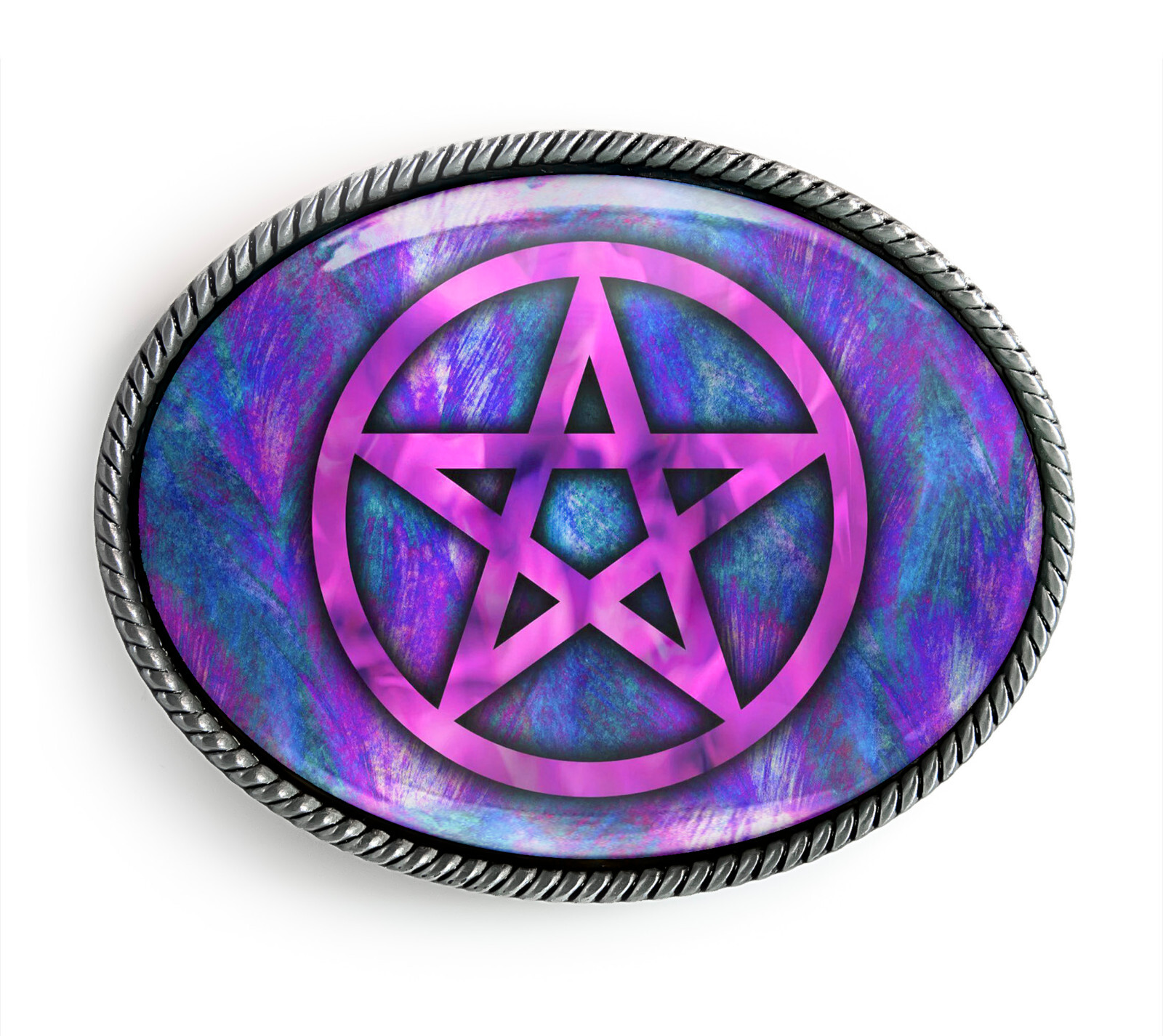 Pastel Pentagram Belt Buckle – Gothic Wiccan Pentacle Symbol Belt Buckle – 103