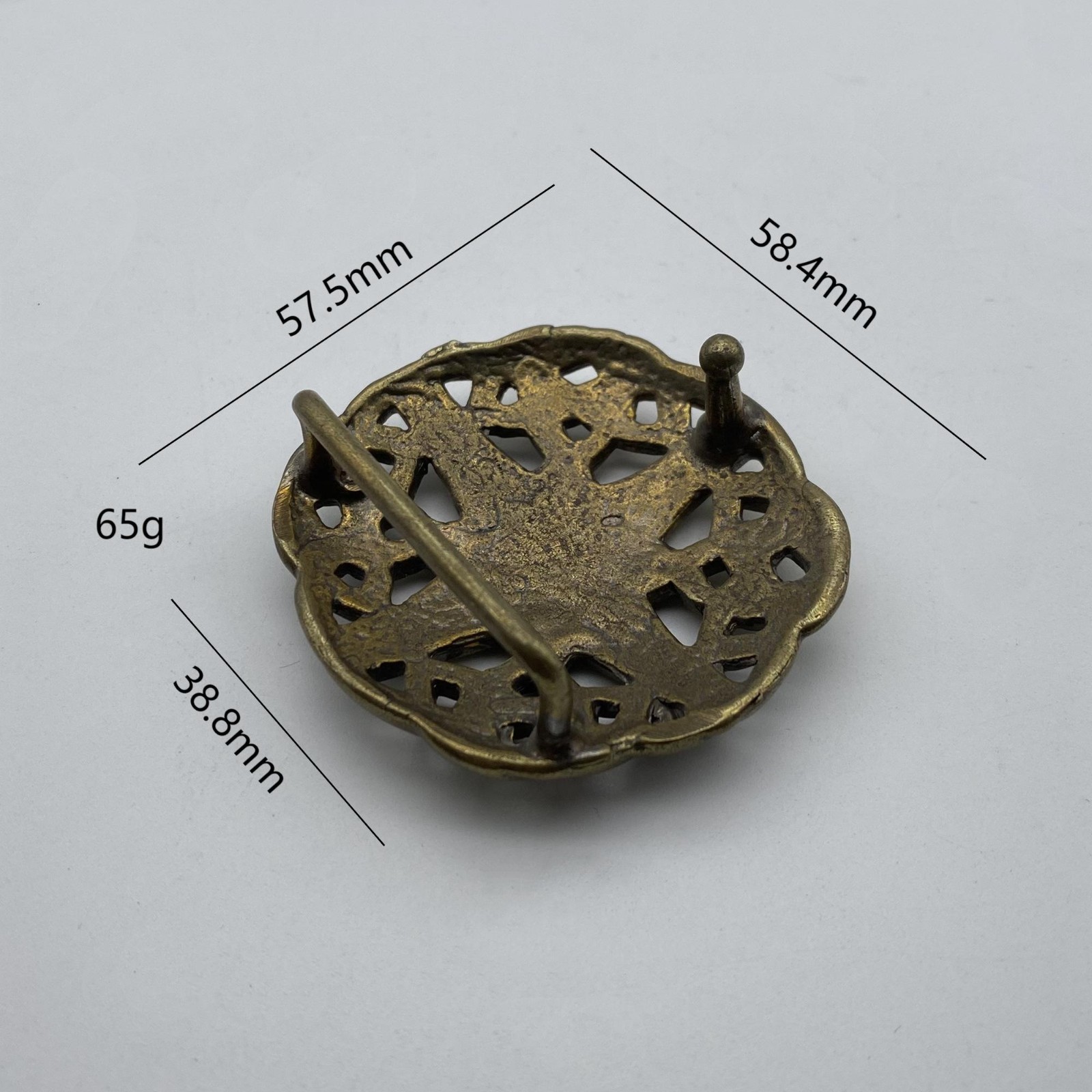 Bohemian Brass Belt Buckle – Handcrafted Boho Western Style BuckleBohemian Brass