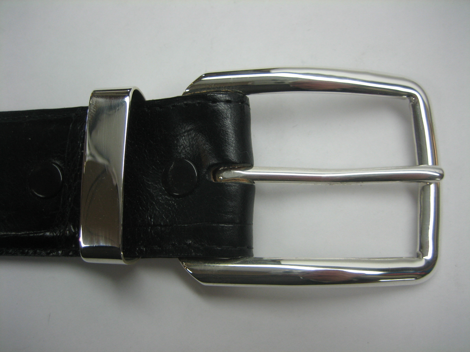 Sterling silver 925 buckle w/1.5&Prime; Genuine Alligator belt sizes 30&Prime; to 44&Prime; U.S.A.