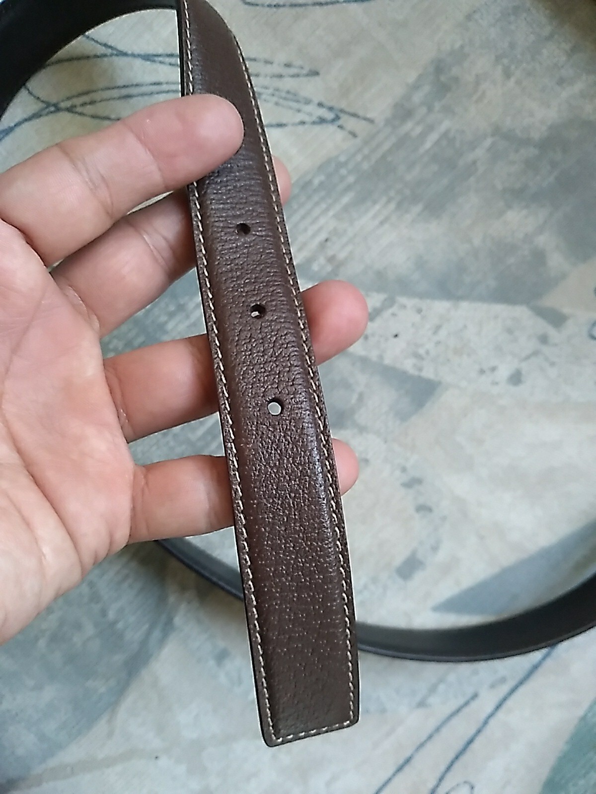 Authentic GUCCI 146440.489199.85.34 Patent Enamel Brown Leather Gold Buckle