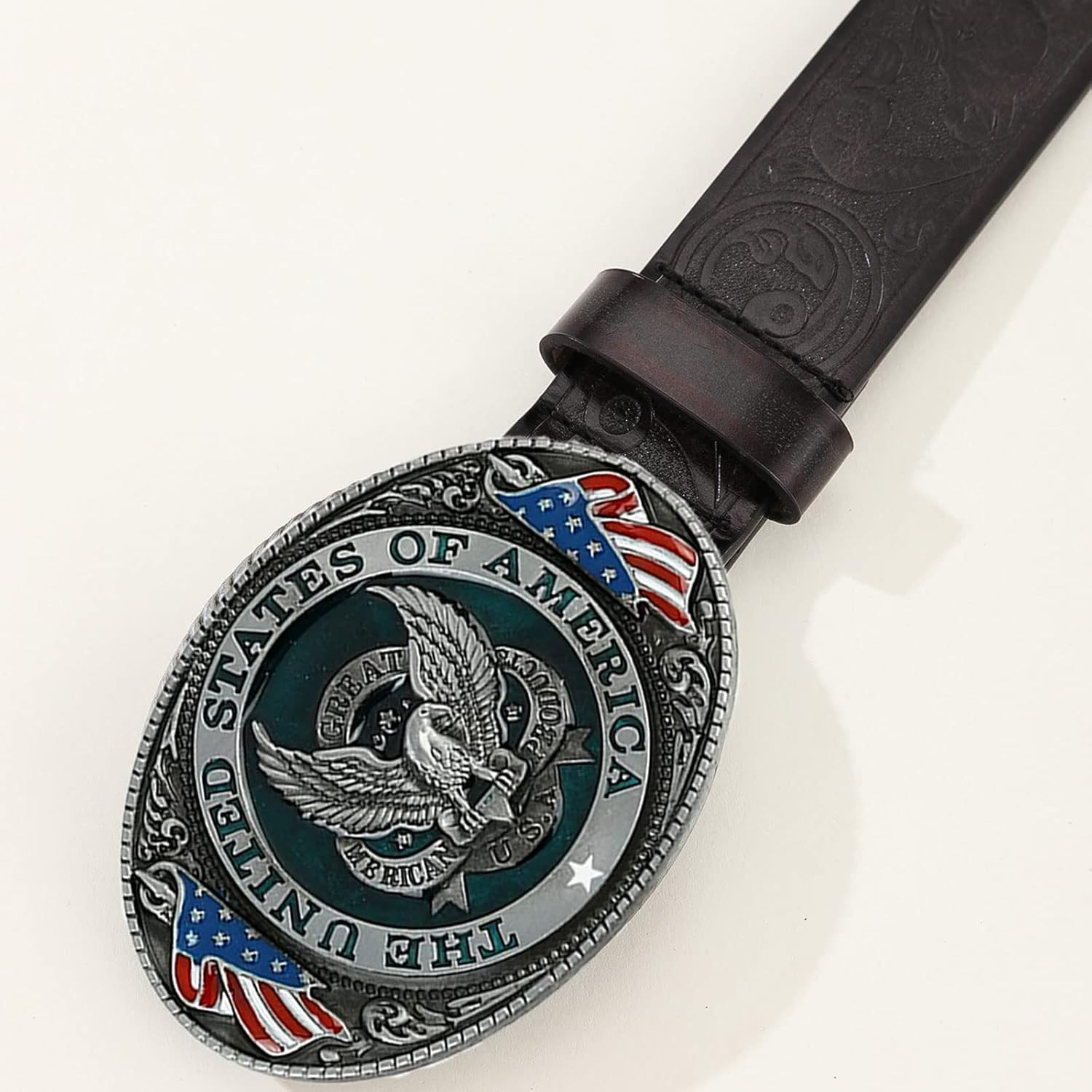 The United State of American Flag Belt Buckle Patriotic Eagle Western Cowboy Buc