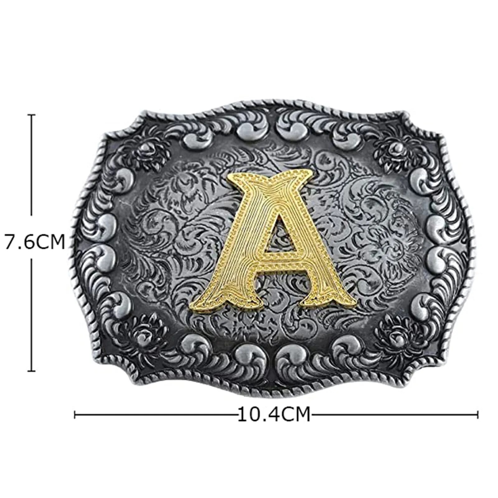 Zinc Alloy Letter Belt Buckle With 26 Letters Western Denim Pattern Belt Buckle