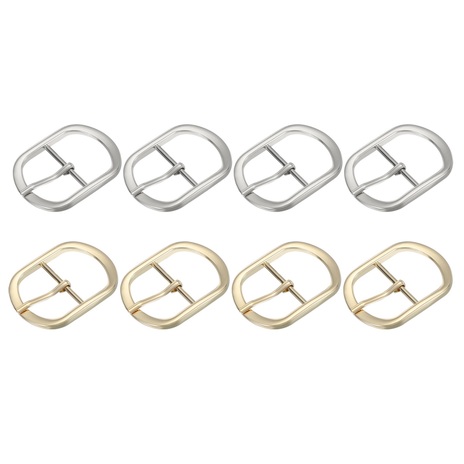 8Pcs 1.5&Prime; Single Prong Belt Buckle Metal Roller Buckle Silver/Light Gold