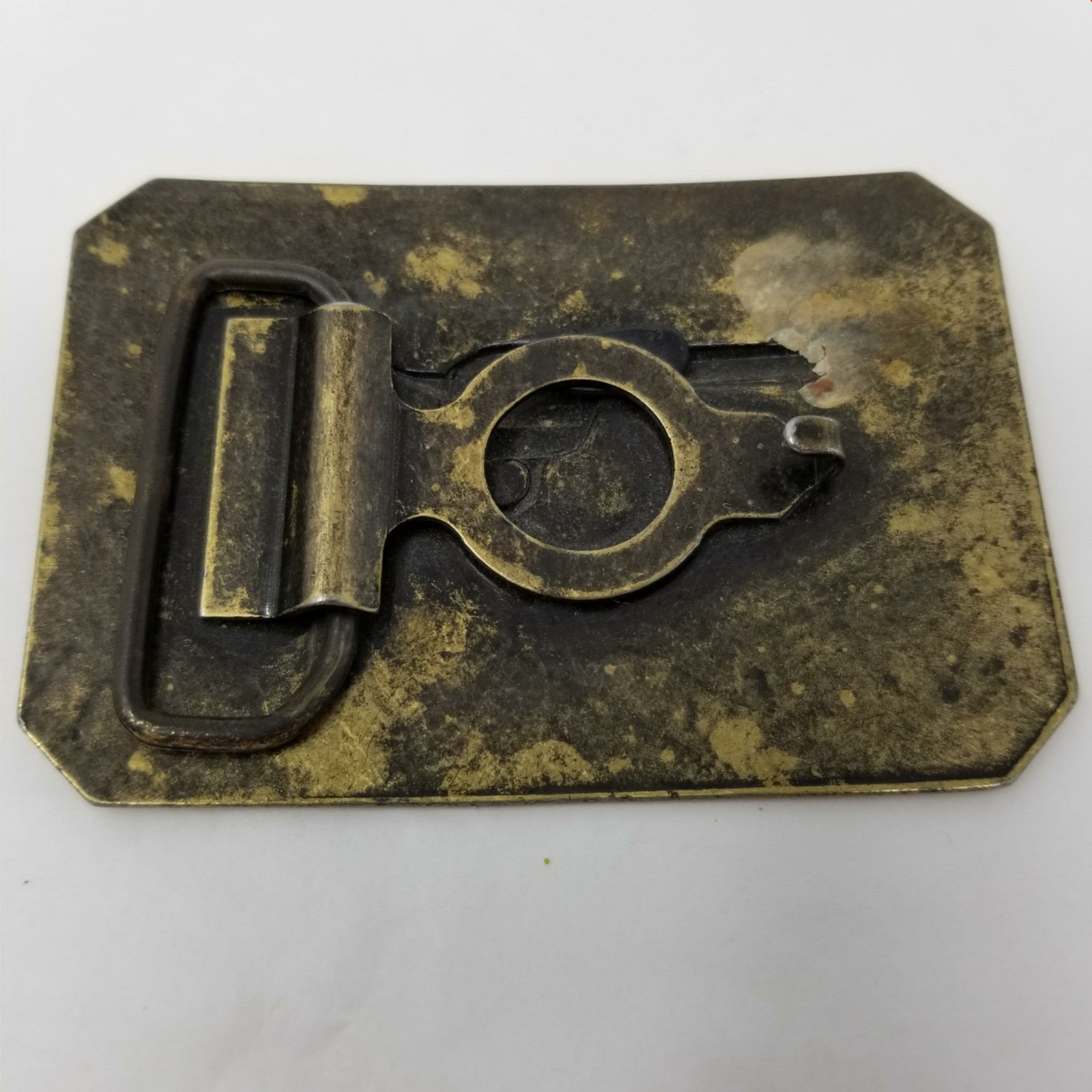 Vintage Bronze-Tone Metal Rectangular Belt Buckle Size L 3.25 x W 2.25 inches