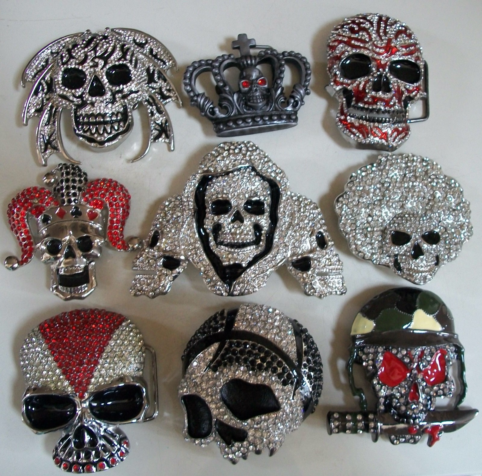 Men&rsquo;s Fashion Silver & Gold Finish Skull Pirate Hip Hop Party Buckle
