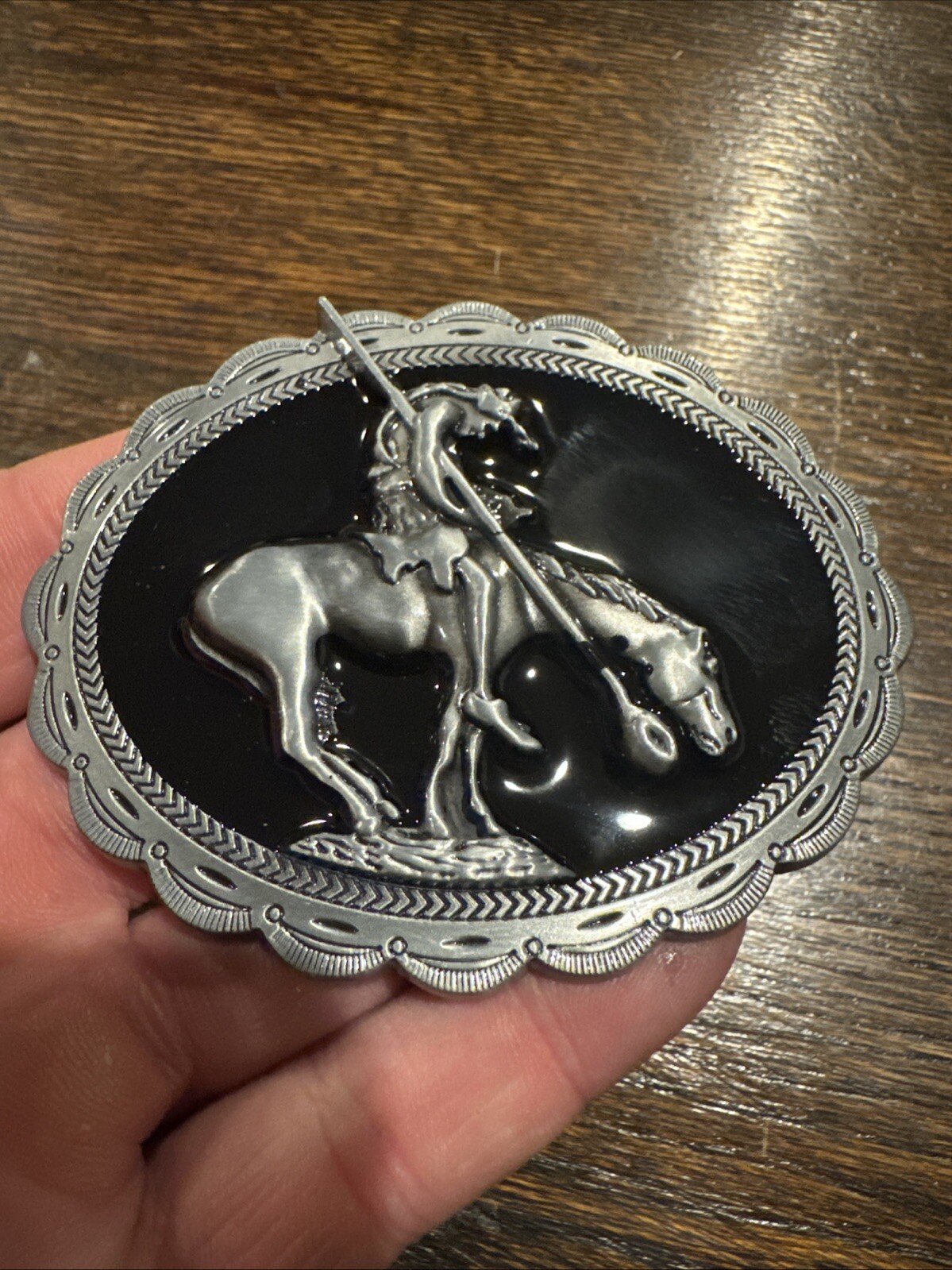 Indian Horse Belt Buckle Sioux Apache Comanche Rodeo Collector Native American