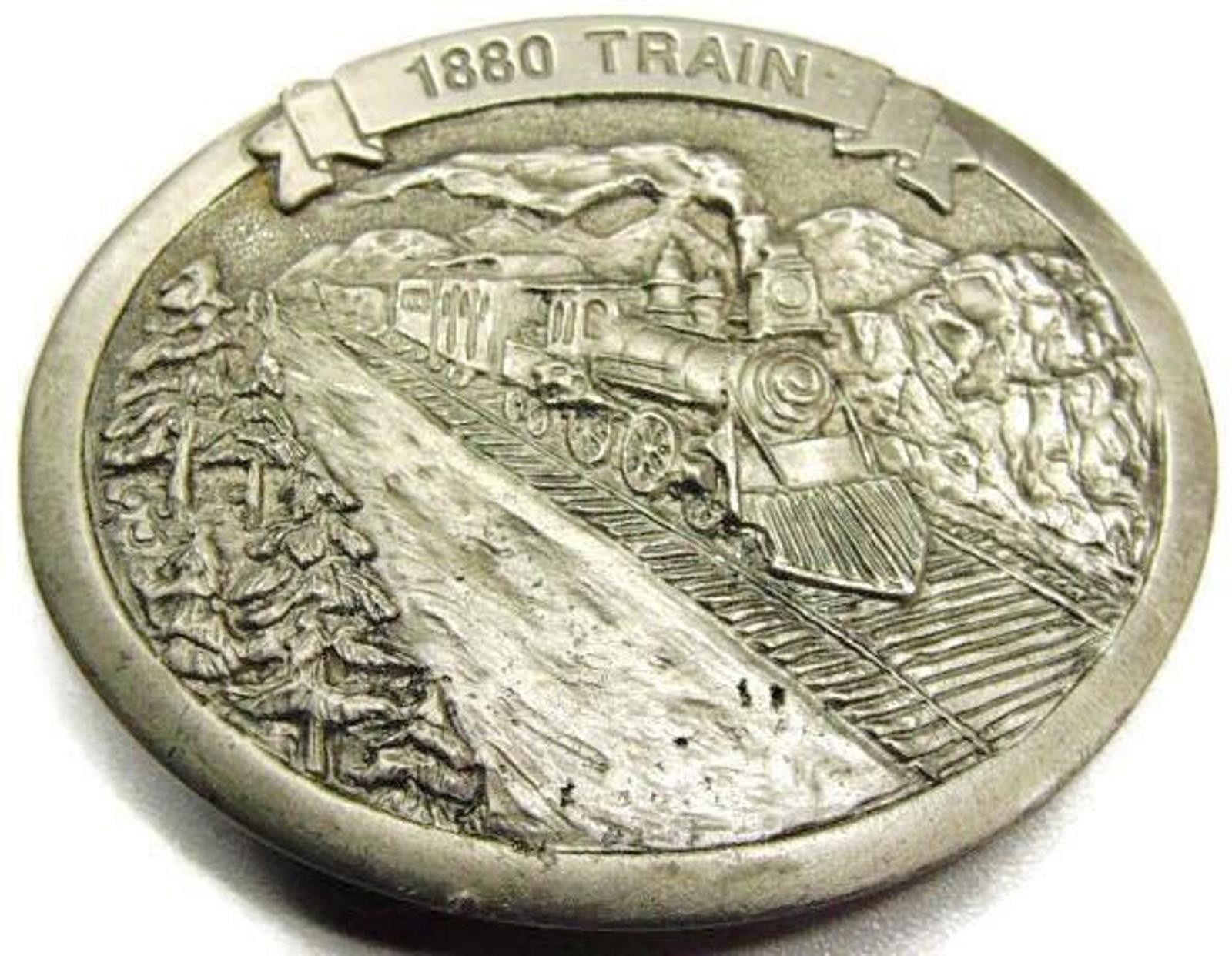 1994 Belt Buckle 1880 Train Engine Railroad Locomotive Made in USA Vintage
