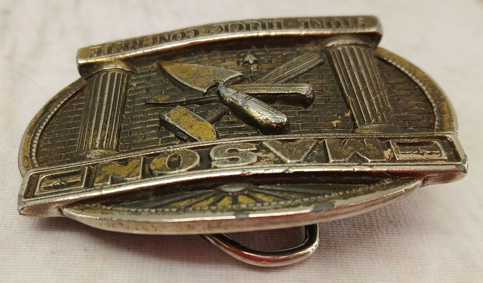 1982 The Great American Buckle Co. Mason Vintage Tradesman Belt Buckle