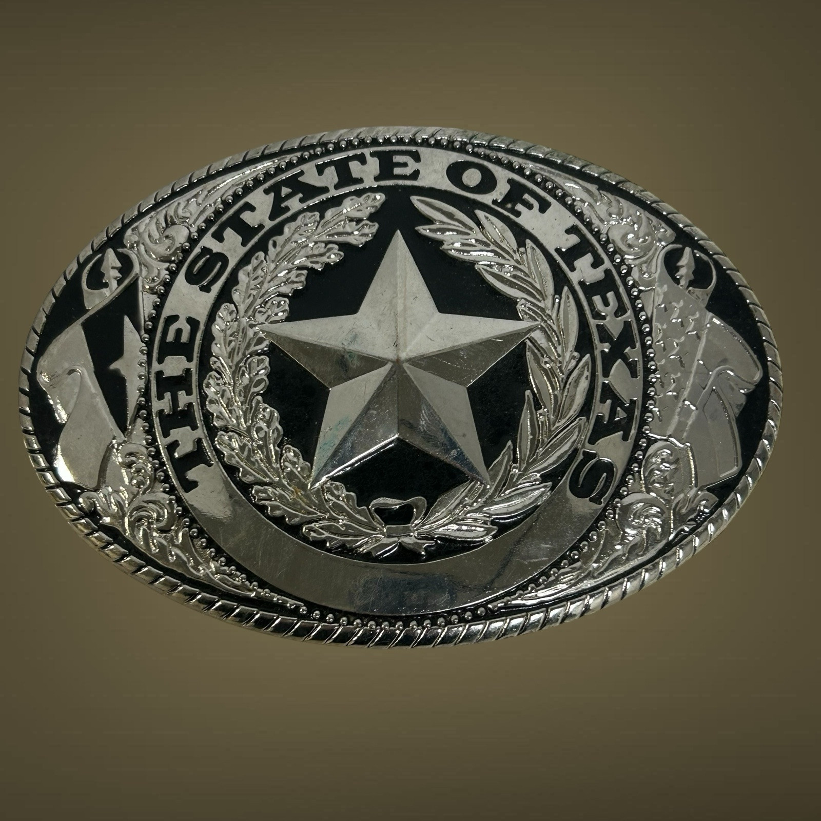 Lot Of 3 Texas Lone Star Western Belt Buckles And 5 Braided Leather Hat Bands