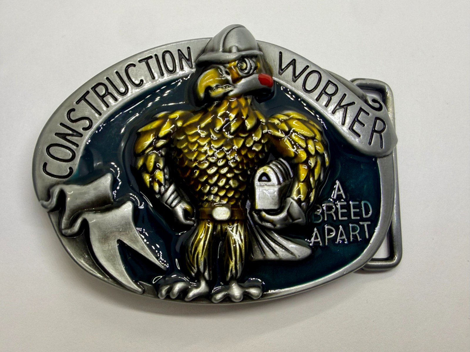 Construction Worker , Rooster Cock A Breed Apart Belt Buckle In New Condition!