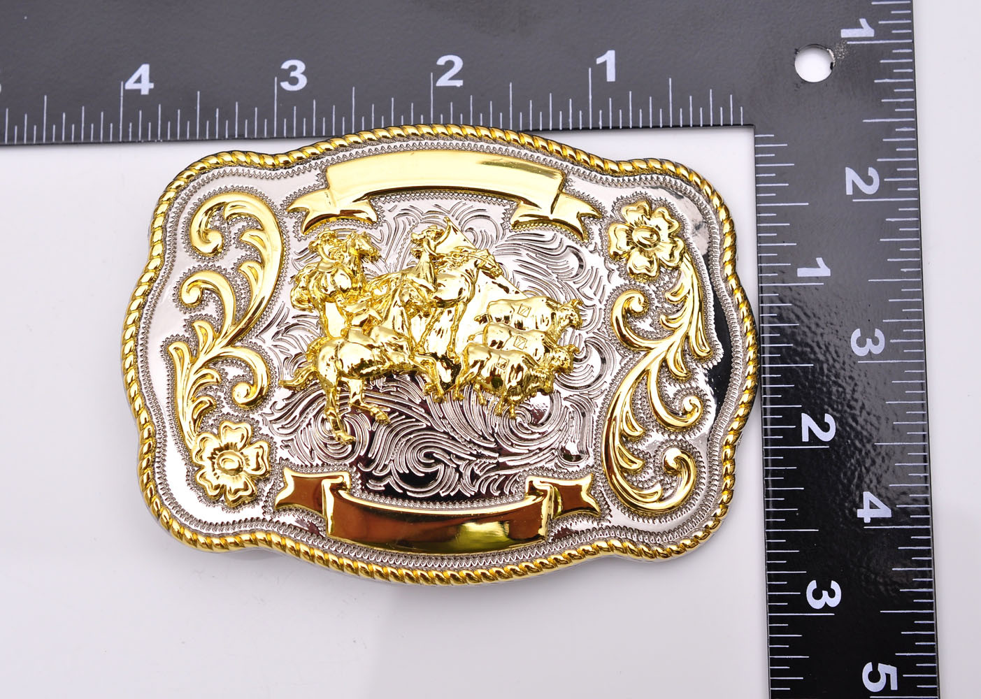 Men Bulls Ride Rodeo Flower Long Huge Rodeo Big Western Cowboy Shine Belt Buckle