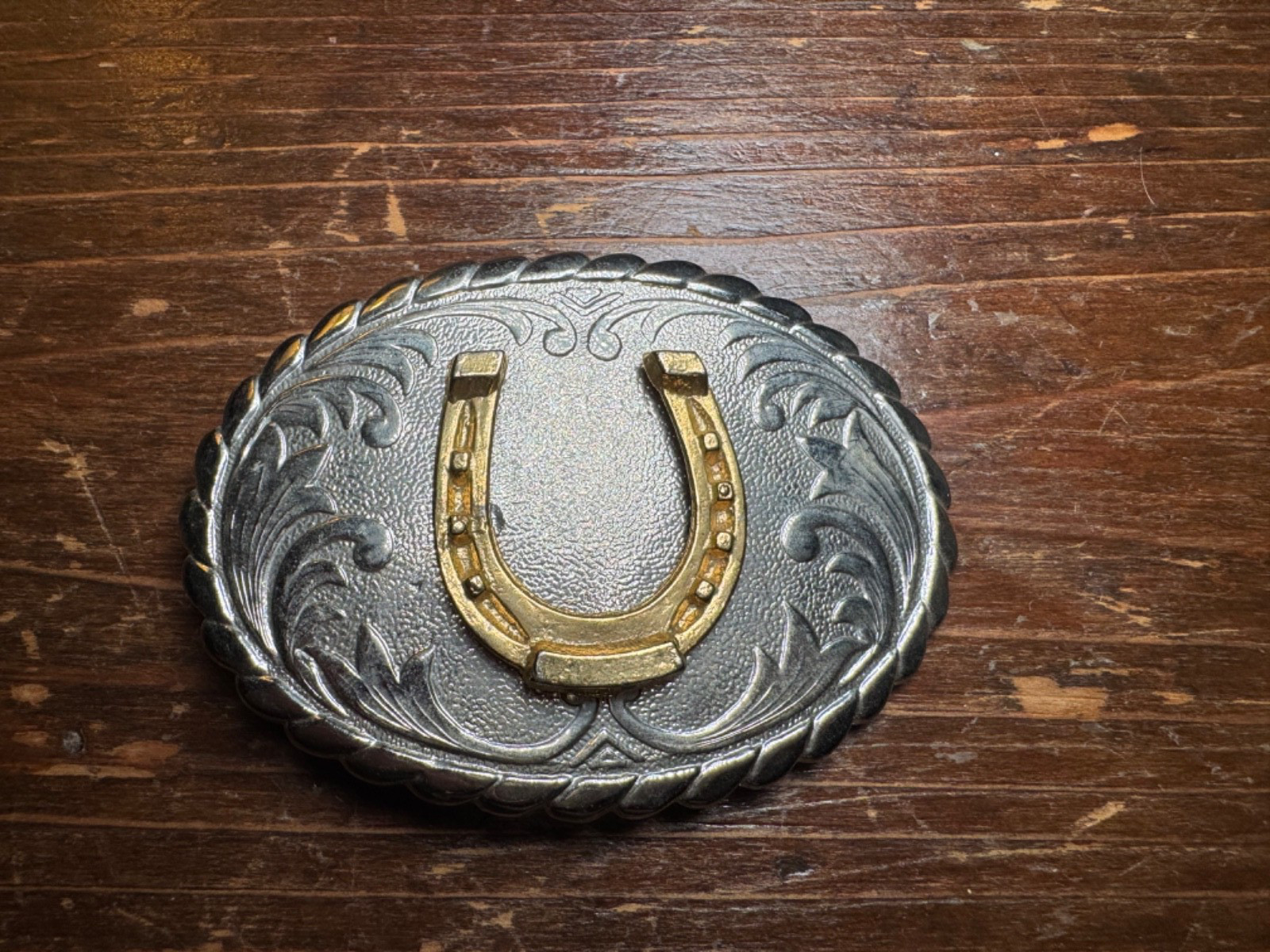 3 Western Belt Buckles 1 Bucking Bronc & Rider 1 with a Horseshoe 1 with Horse