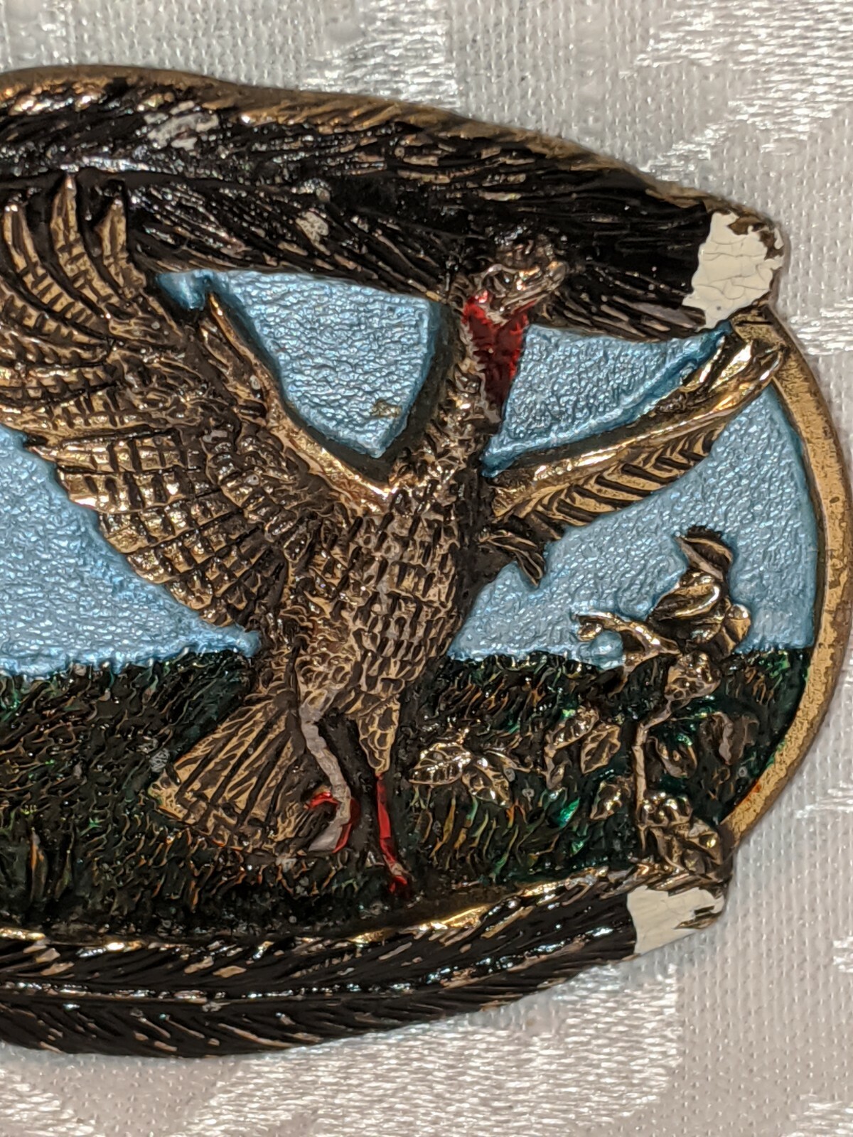 Vtg 1987 Duck Hunting Belt Buckle Made In The USA Great American Buckle Company