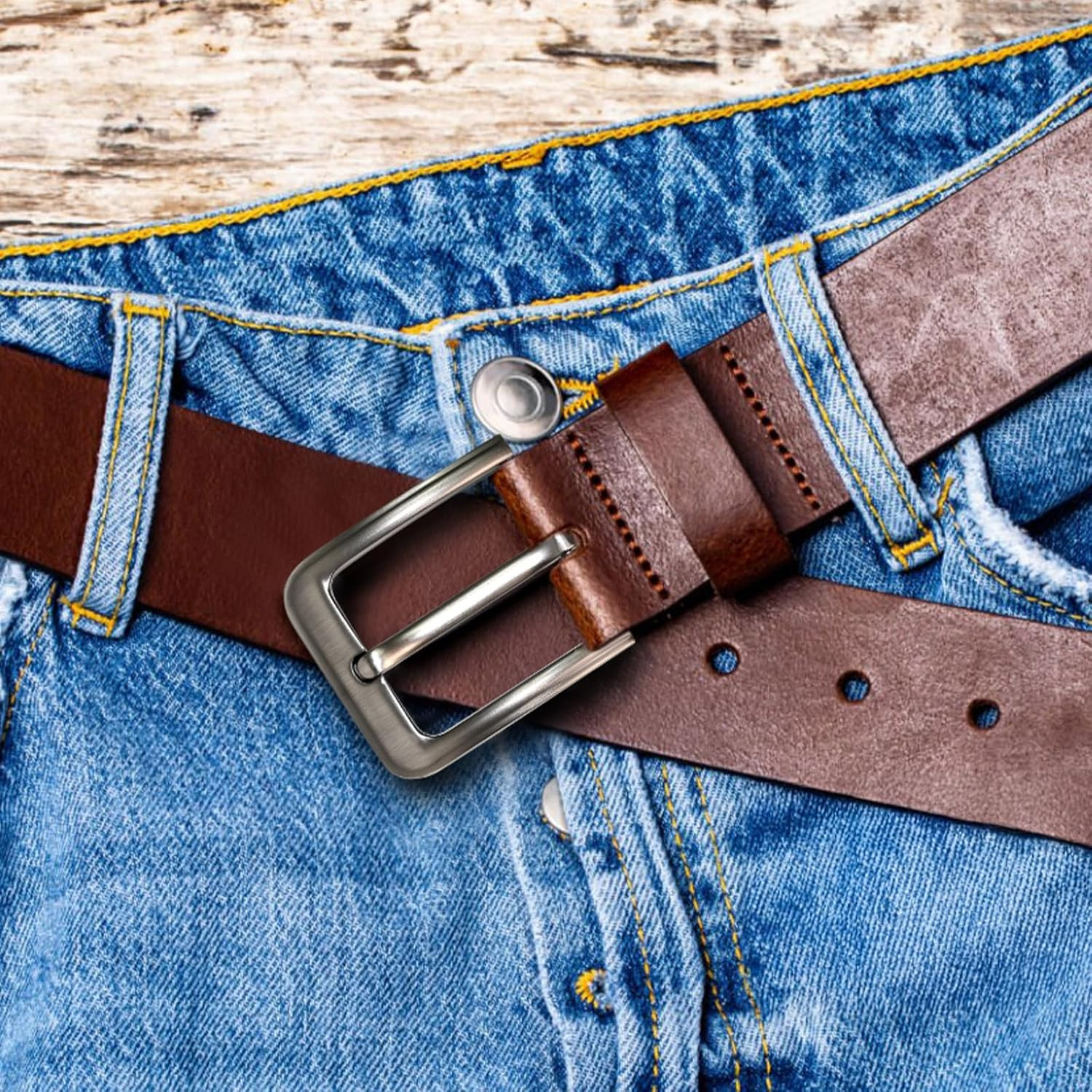 Metal Belt with Buckle Classic Unisex Replacement Belt Buckle for All Kinds of D