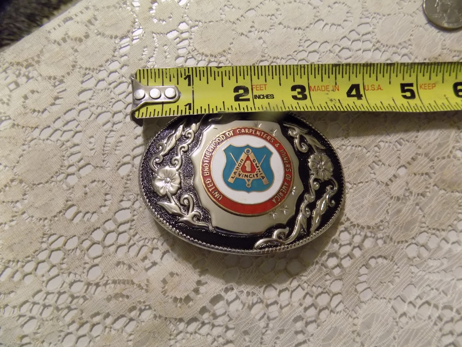 United Brotherhood Carpenters Joiners Belt Buckle Rare New Free Ship