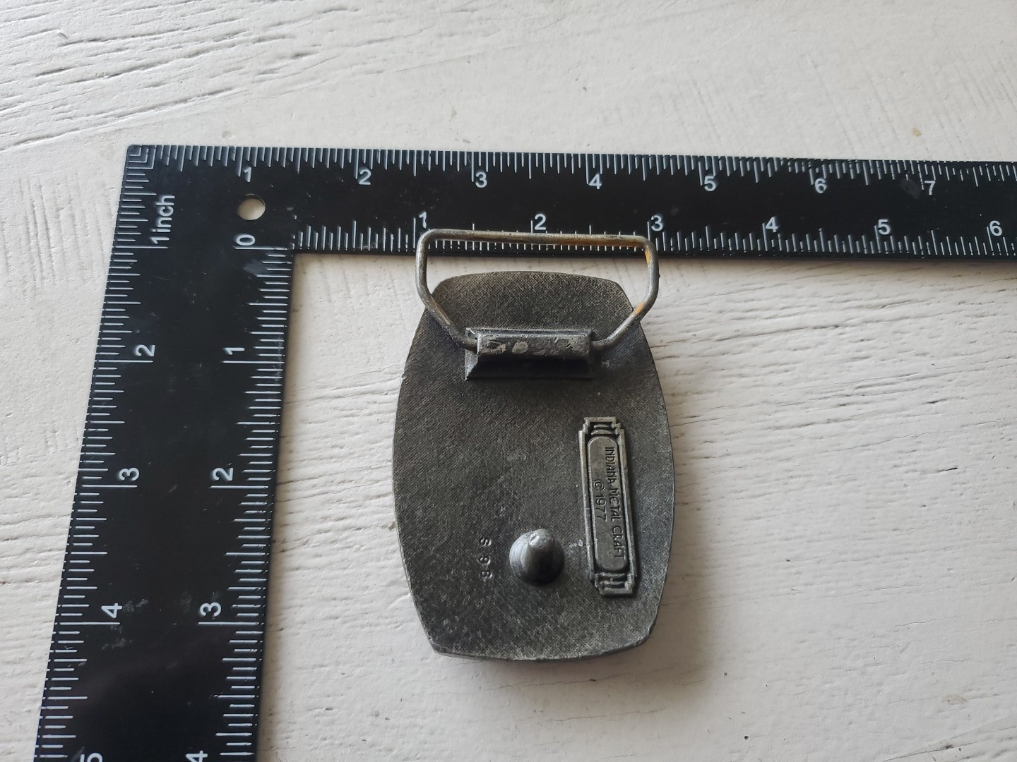 Vintage 1977 Indiana Metal Craft Tennis Belt Buckle Racquet Sports Court