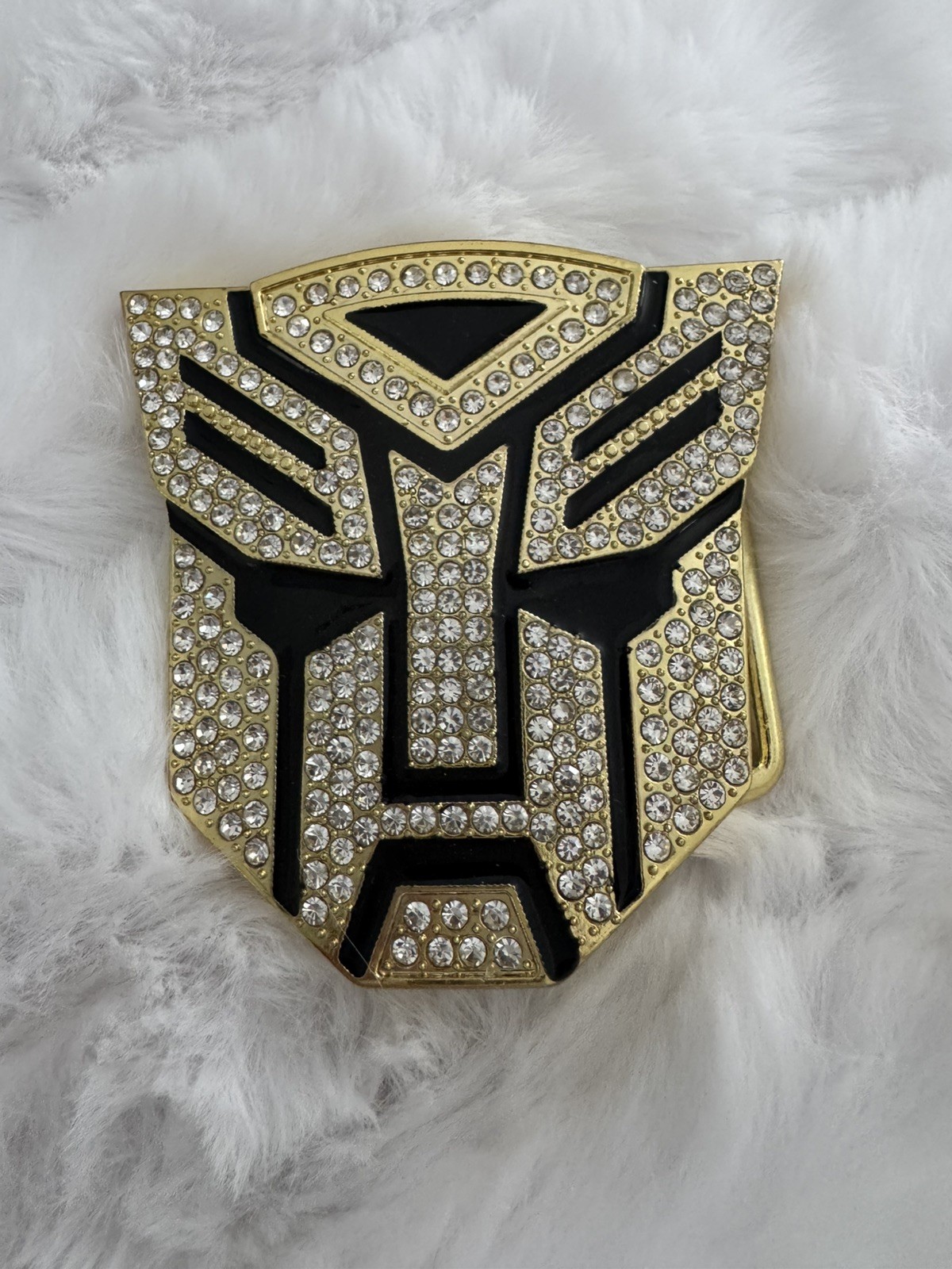 New Men’s Animal Face Studded Rhinestone Belt Buckle New